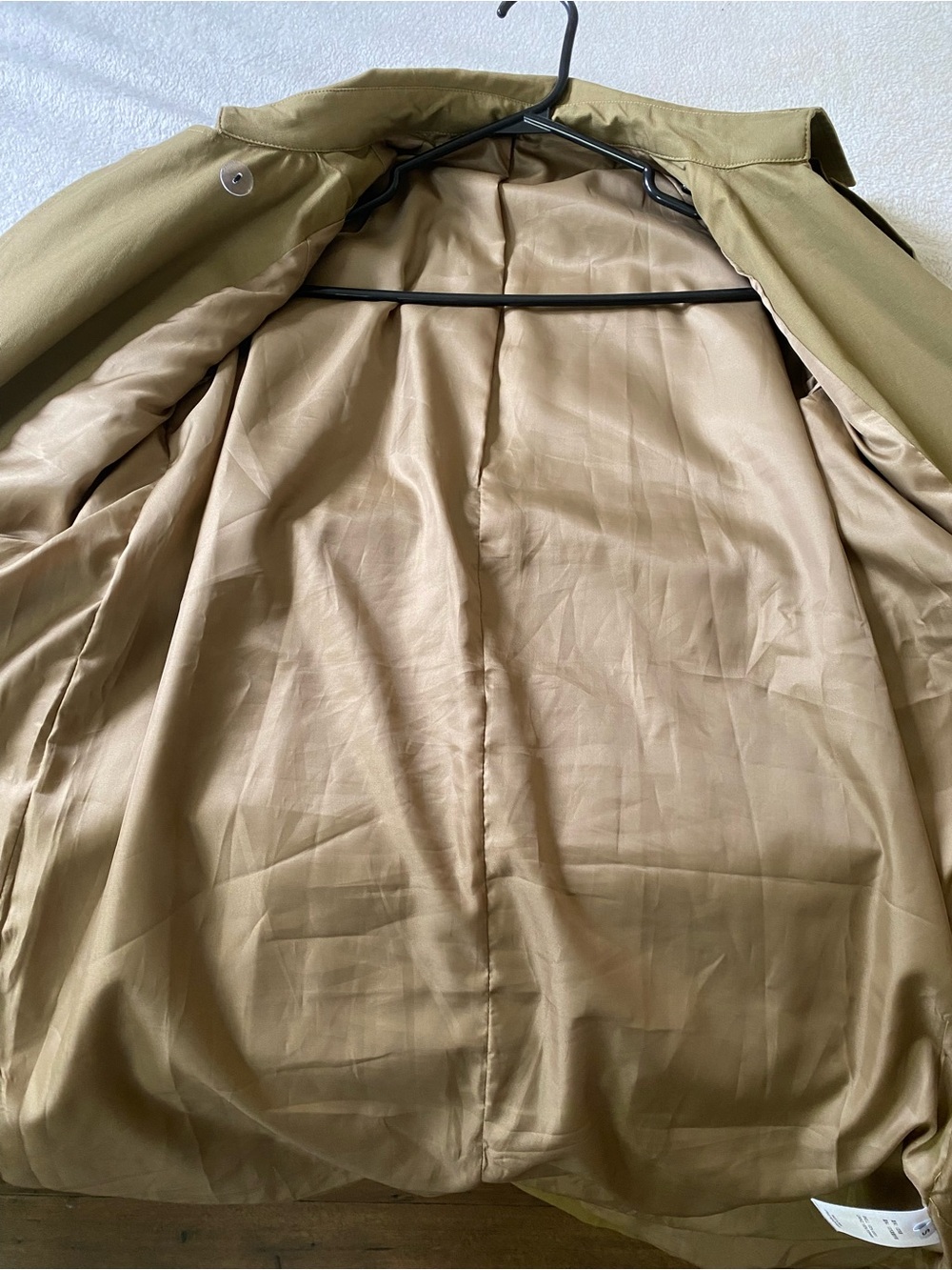 Classic Olive Trench Coat with Belt - Picture 5 of 5